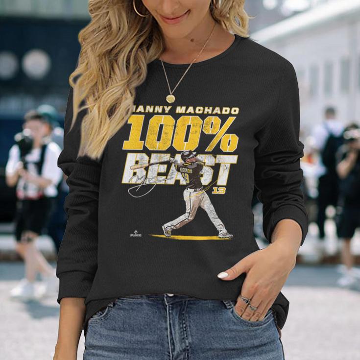 100 Beast Manny Machadoan Diego Mlbpa 長袖Tシャツ 彼女への贈り物