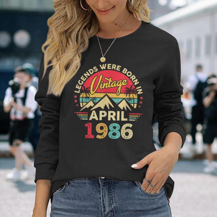 1986年4月 レトロサンセットクラシック 40歳40歳の誕生日 長袖Tシャツ 彼女への贈り物