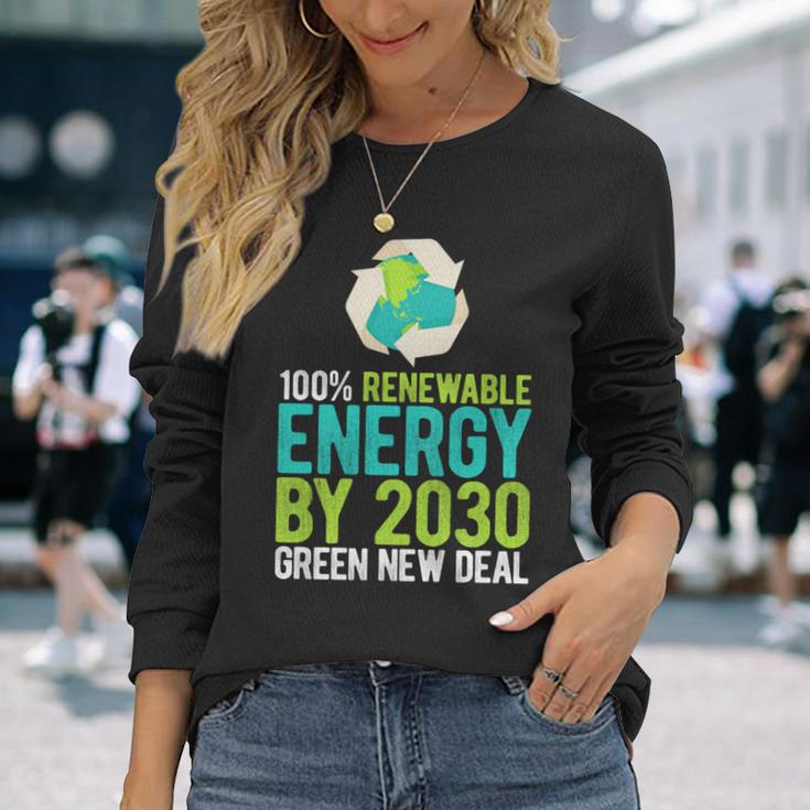 2030年までにグリーンニューディールの再生可能エネルギー 長袖tシャツ 長袖Tシャツ 彼女への贈り物