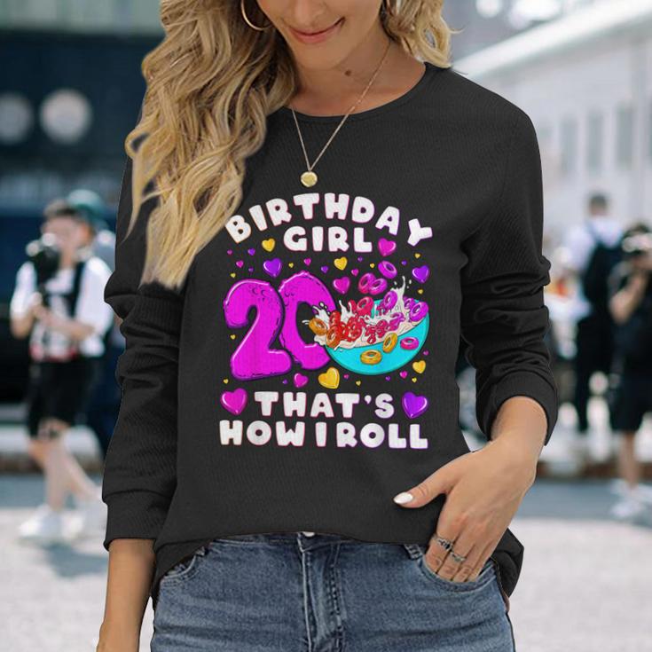 20歳のバースデーガール、20年目のフルーツコーンループス、背番号20 長袖Tシャツ 彼女への贈り物