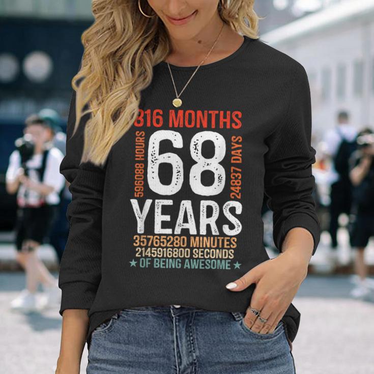 68歳の誕生日プレゼント 68歳 816ヶ月 レトロ ヴィンテージ 長袖Tシャツ 彼女への贈り物