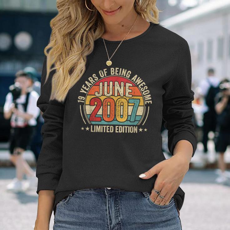 Awesomeince June 2007 ビンテージ レトロ 19歳の誕生日 メンズ 長袖Tシャツ 彼女への贈り物