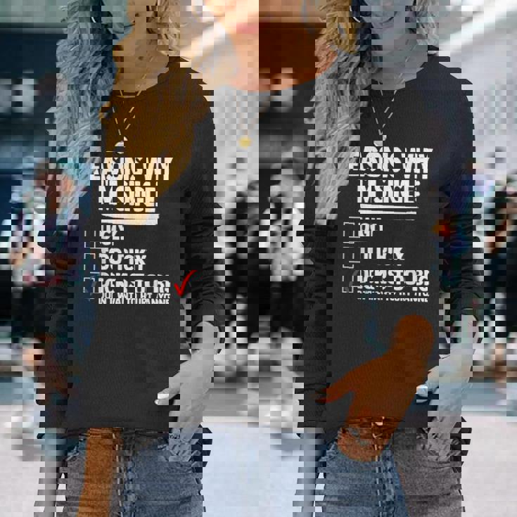 Bachelor メンズ シャツ Rasons Why I'mingle Big Dick Fun 長袖Tシャツ 彼女への贈り物