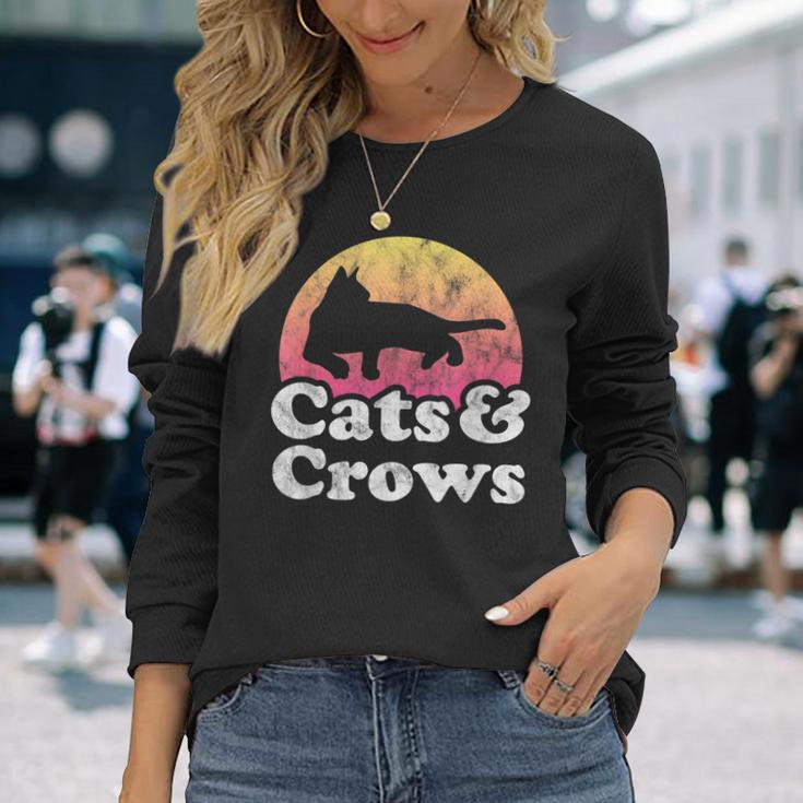 Cats And Crows メンズ レディース ボーイズ ガールズ カラス 長袖Tシャツ 彼女への贈り物
