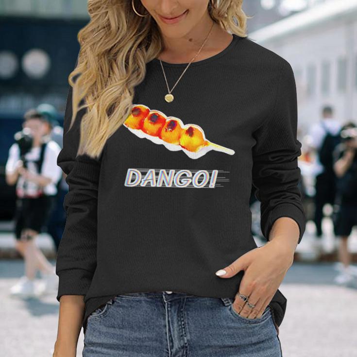 Dango！- おだんご『スイーツ ポップ』団子 和菓子 面白 イラスト 長袖Tシャツ 彼女への贈り物