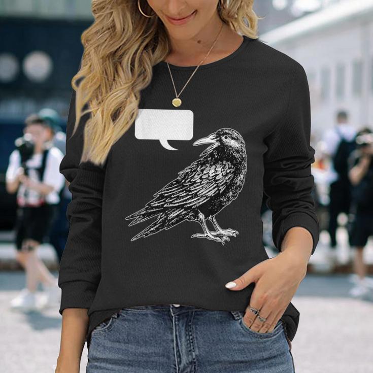 Edgar Allan Poe Nevermore Open To Interpretation Raven シャツ 長袖Tシャツ 彼女への贈り物