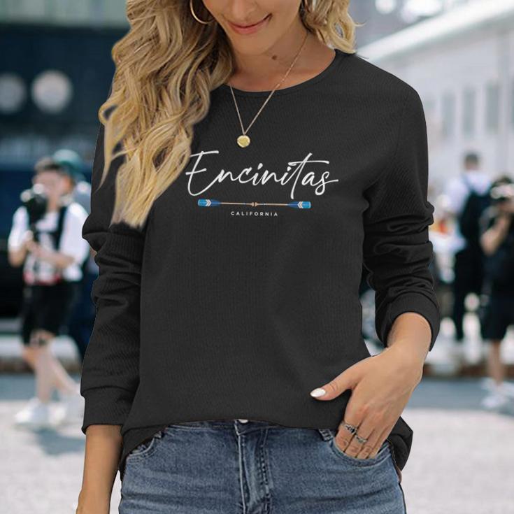 Encinitas California Oars グラフィック 長袖Tシャツ 彼女への贈り物