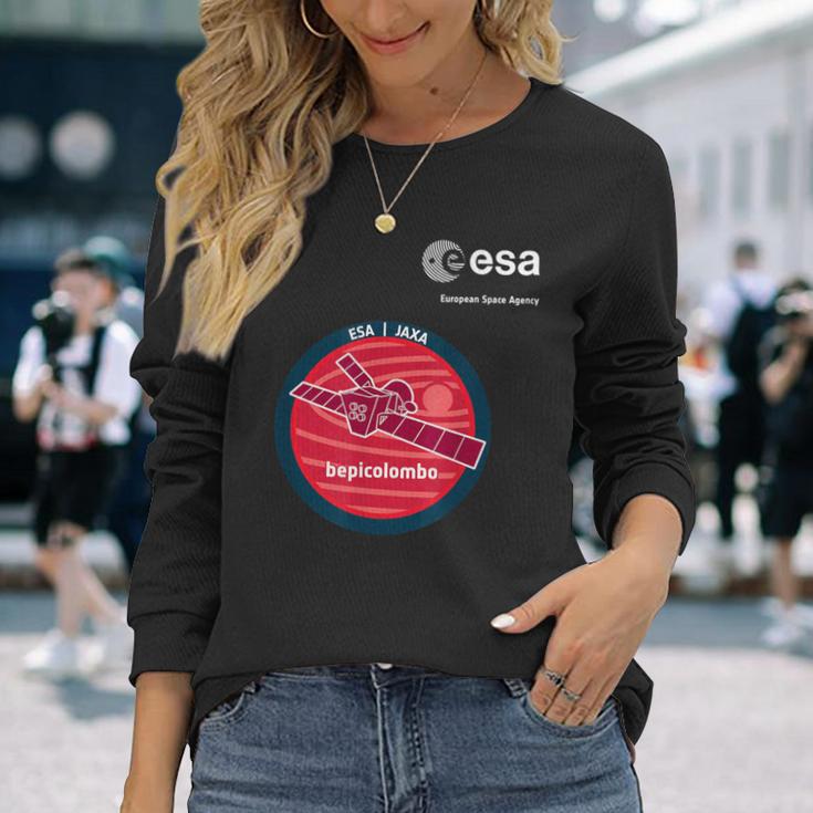 Esa欧州宇宙機関ミッションベピコロンボパッチ 長袖Tシャツ 彼女への贈り物