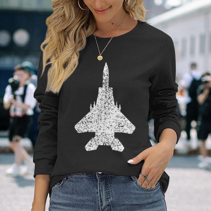 F-15 イーグルジェットファイター 長袖Tシャツ 彼女への贈り物