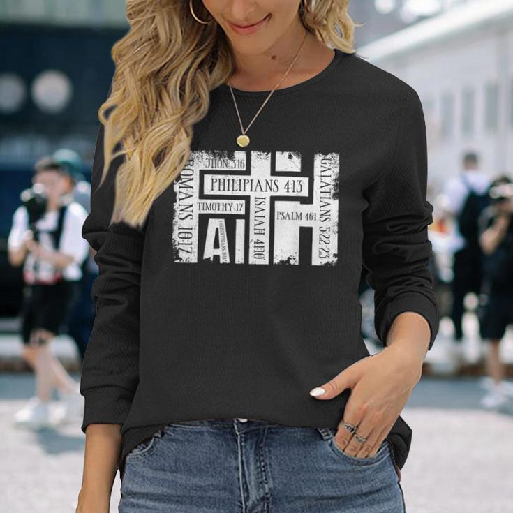 Faith Bibleerses ビンテージ クリスチャン グランジ グラフィック 長袖Tシャツ 彼女への贈り物