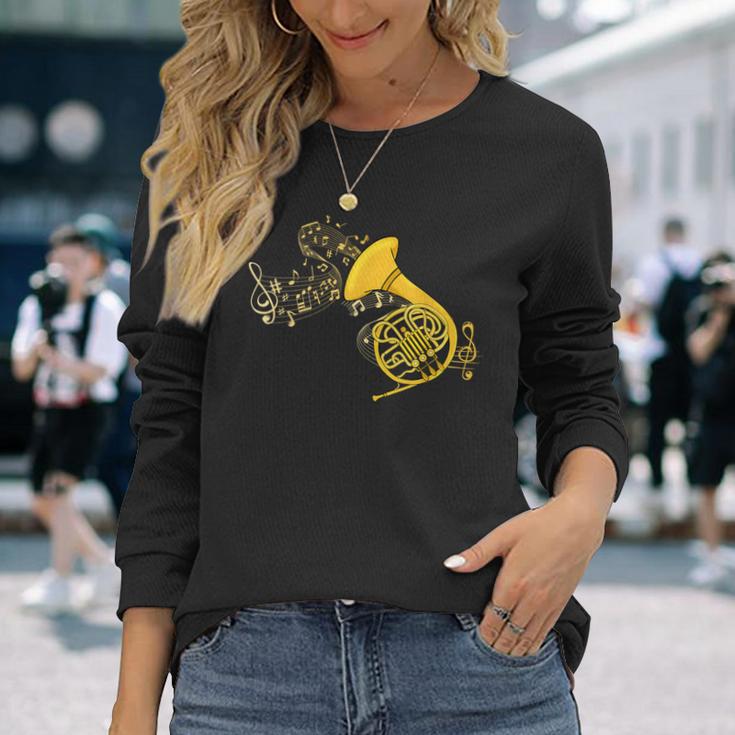 French Horn Music Lover ビッグバンド楽器 フレンチホーン 長袖Tシャツ 彼女への贈り物