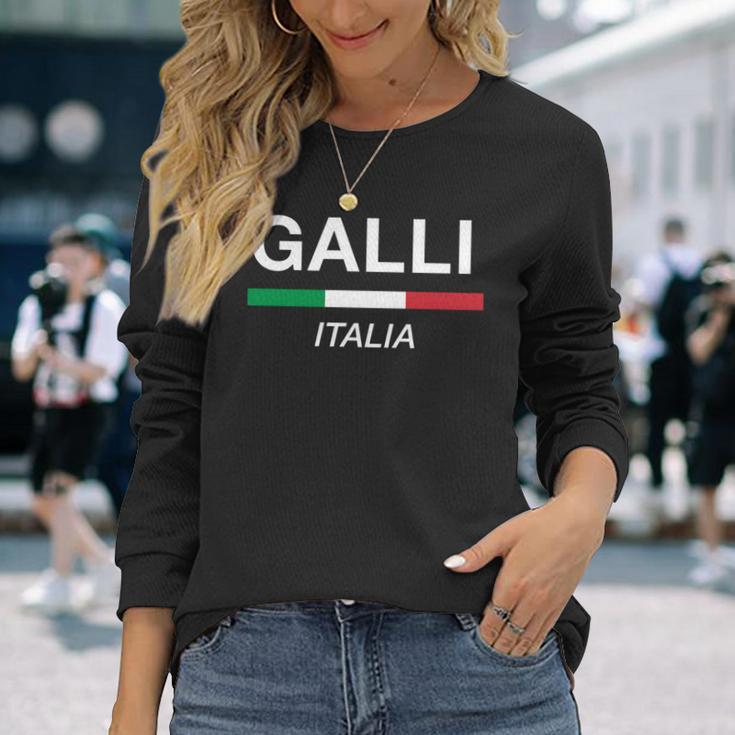 Galli イタリア製 ファミリーネーム イタリア 国旗 長袖tシャツ 長袖Tシャツ 彼女への贈り物
