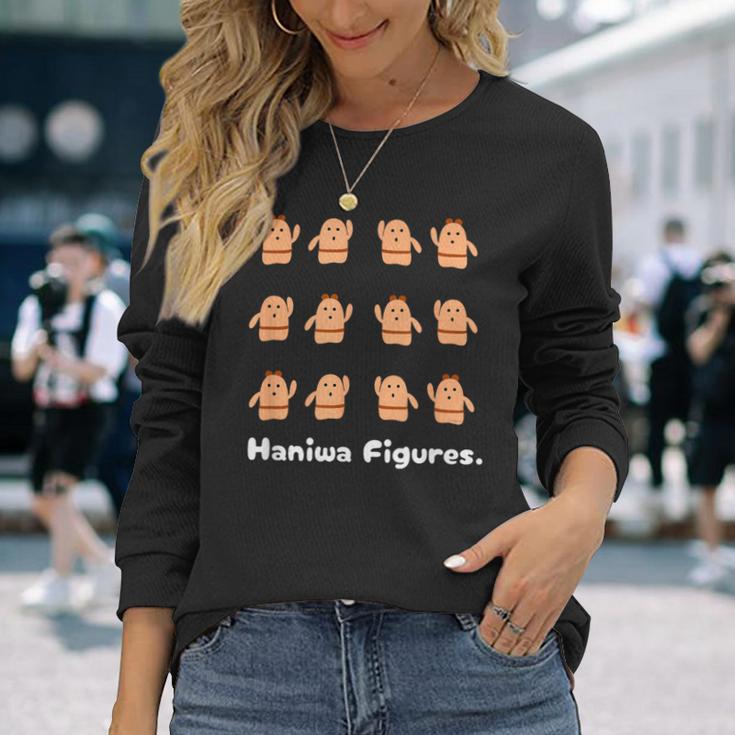 Haniwa Figures はにわ 古墳 ダンス 踊り 歴史 考古学 長袖Tシャツ 彼女への贈り物