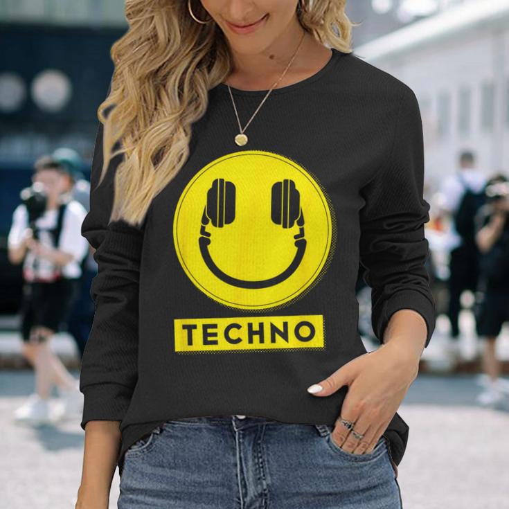 Hardcore Rave Music Raver 90S Edm Dj Rave House-Music Techno 長袖Tシャツ 彼女への贈り物