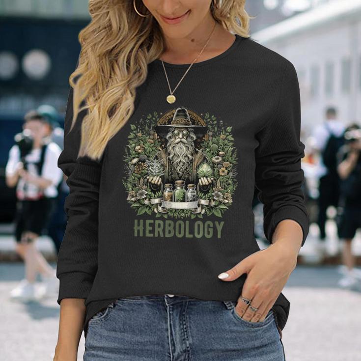 Herbology マジカルハーブ ヴィンテージ 神秘的な植物 長袖Tシャツ 彼女への贈り物