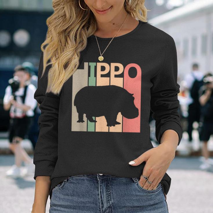 Hippo カバ 長袖Tシャツ 彼女への贈り物