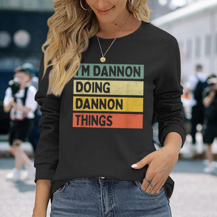 I'm Dannon Doing Dannon Things 面白い名言 長袖Tシャツ 彼女への贈り物