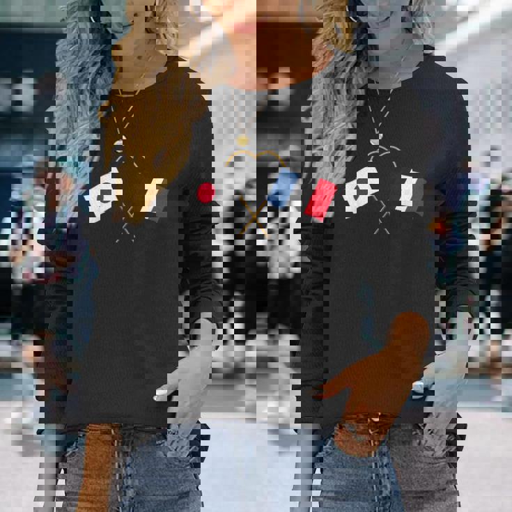 Japanese Flag France Flag フランス遺産 フランスのルーツ 日本の国旗 フランスの国旗 長袖Tシャツ 彼女への贈り物