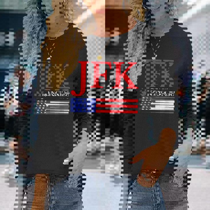 Jfk ヴィンテージ 政治 ジョン F ケネディ ジョンソン 1960 長袖Tシャツ 彼女への贈り物