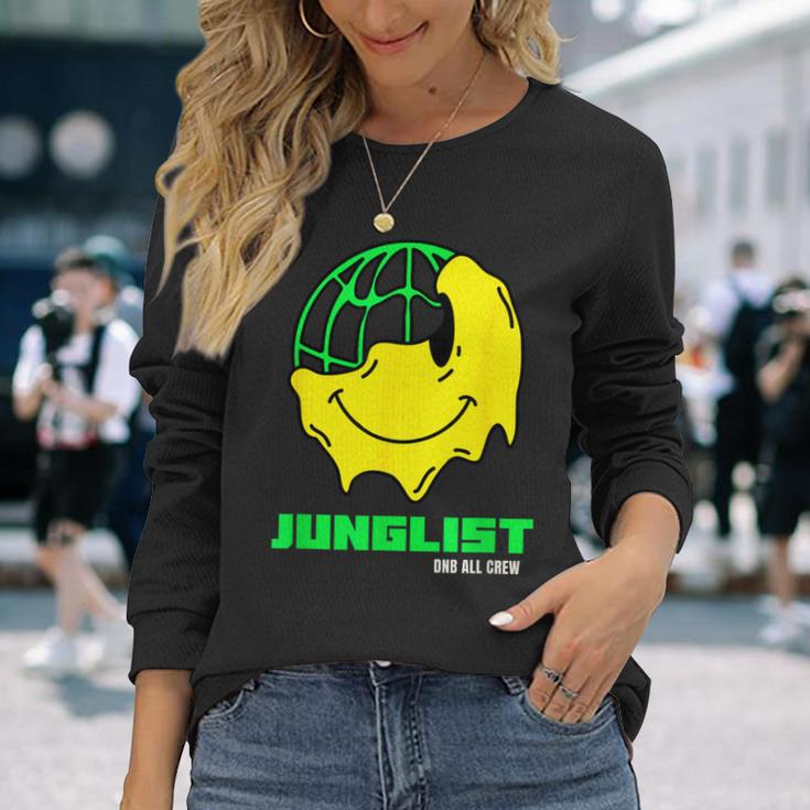 Junglist ドラムとベース Dnb スマイリー 長袖Tシャツ 彼女への贈り物