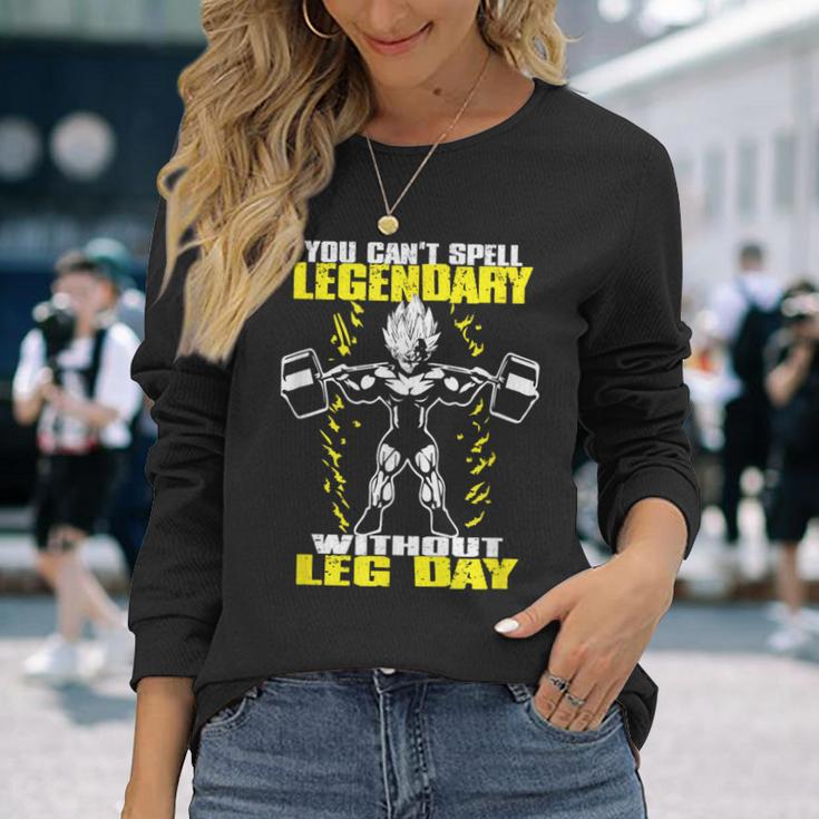Leg Day ボディビルディング スクワット ジム モチベーションスクワット 長袖Tシャツ 彼女への贈り物