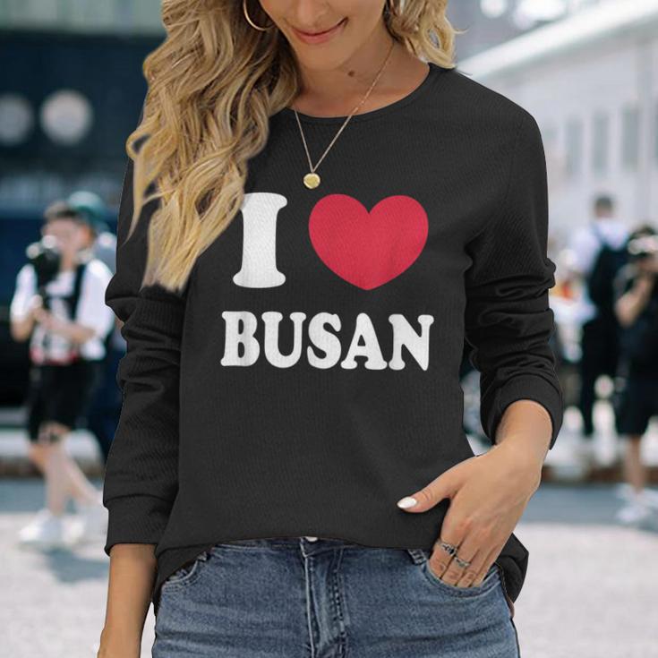 I Love Busan 釜山が大好きです 長袖Tシャツ 彼女への贈り物