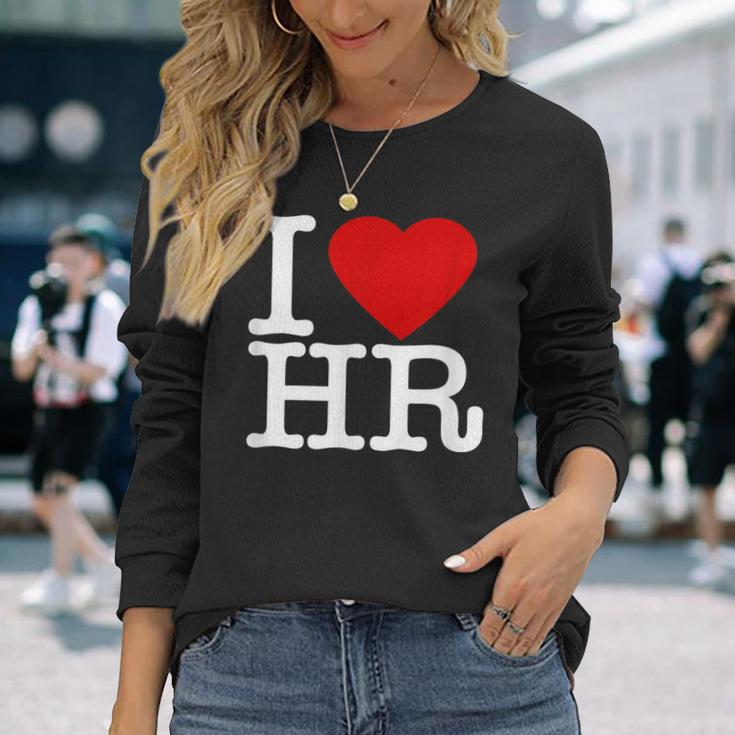 I Love Hr レッドハート 人事 長袖Tシャツ 彼女への贈り物