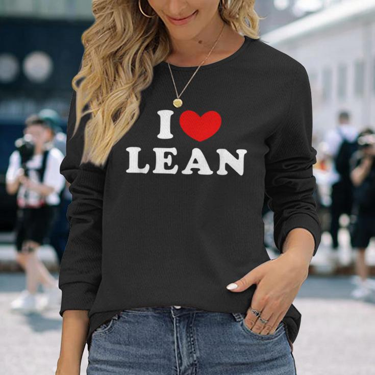 I Love Lean 私は愛する Lean 長袖Tシャツ 彼女への贈り物