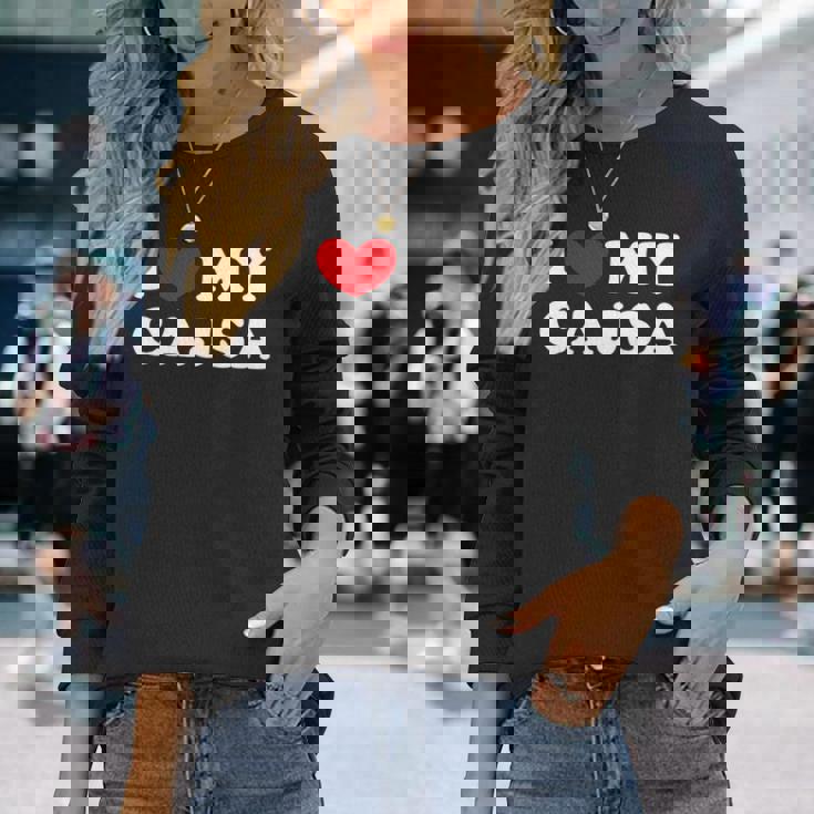 I Love My Cajsa アイ・ラブ・マイ・カジサ 長袖tシャツ 長袖Tシャツ 彼女への贈り物