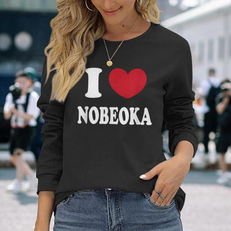 I Love Nobeoka 延岡大好き 長袖Tシャツ 彼女への贈り物