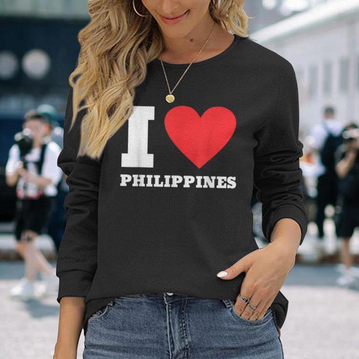 I Love Philippines I Heart Philippines 家族旅行 長袖Tシャツ 彼女への贈り物
