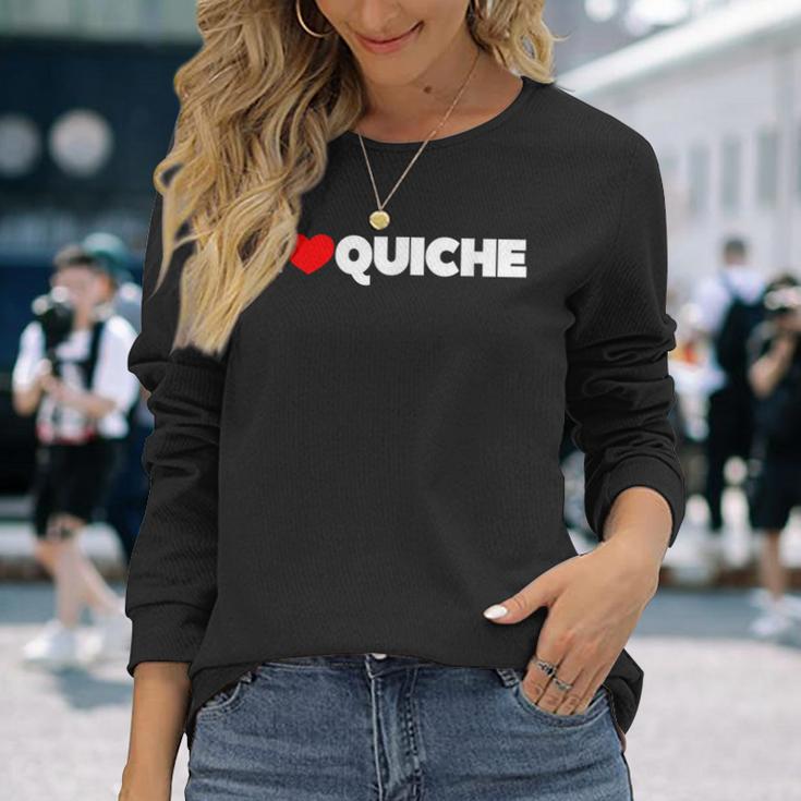 I Love ハート キッシュ 長袖Tシャツ 彼女への贈り物