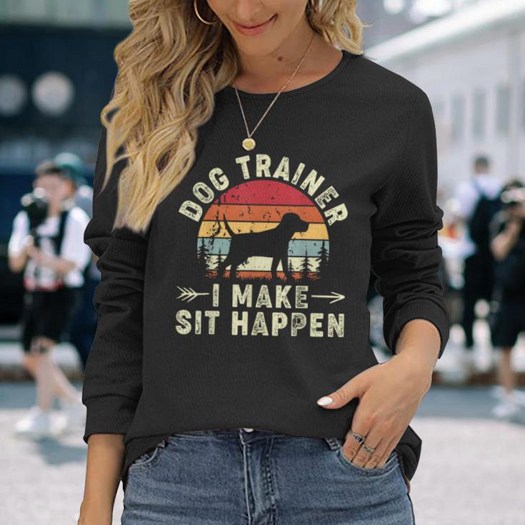 I Makeit Happenドッグコマンドトレーニング 面白い犬のトレーナー 長袖Tシャツ 彼女への贈り物