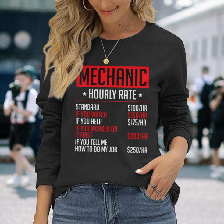 Mechanics Auto Mechanics メカニック 時給 カーメカニック 長袖Tシャツ 彼女への贈り物