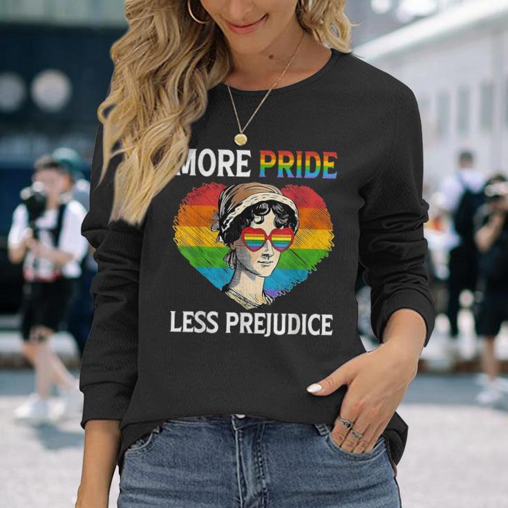 More Pride Less Prejudice Pride Month Lgbtq ゲイ レズビアン 長袖Tシャツ 彼女への贈り物