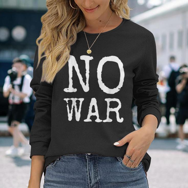 No War 平和 平和の鳩 アゲンストウォー 愛 No War 長袖Tシャツ 彼女への贈り物
