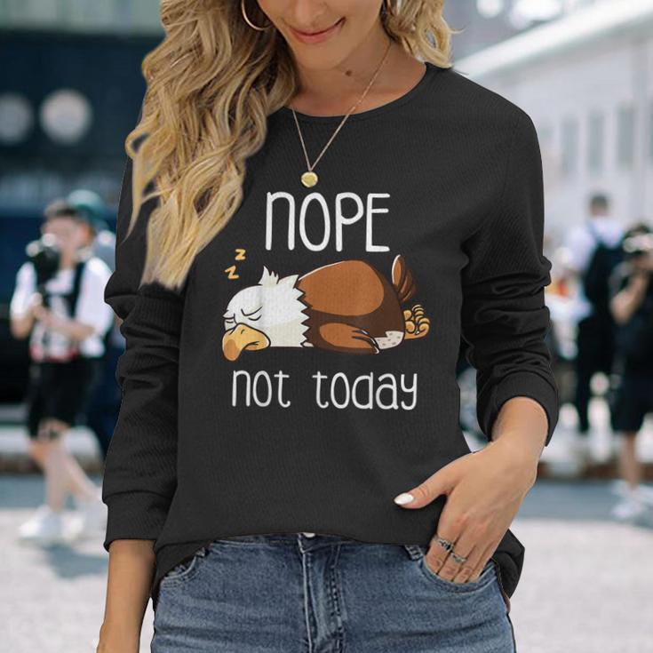 Nope Not Todayleeping American Bald Eagle Nap Early Bird 長袖Tシャツ 彼女への贈り物