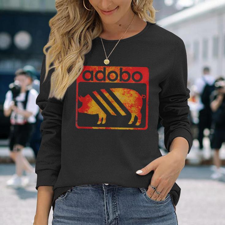 Pinoy ヴィンテージポークアドボ 長袖Tシャツ 彼女への贈り物
