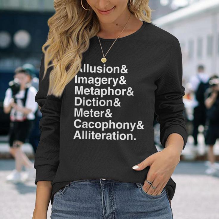 Poetry Literary Devices 長袖Tシャツ 彼女への贈り物