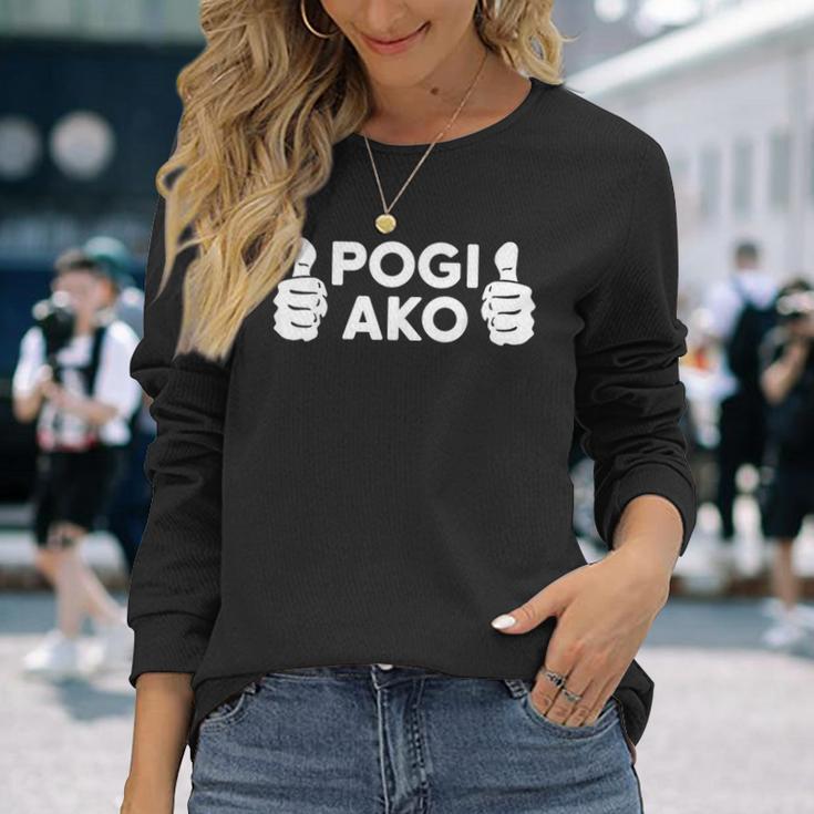 Pogi Ako おもしろフィリピンtシャツ 長袖Tシャツ 彼女への贈り物
