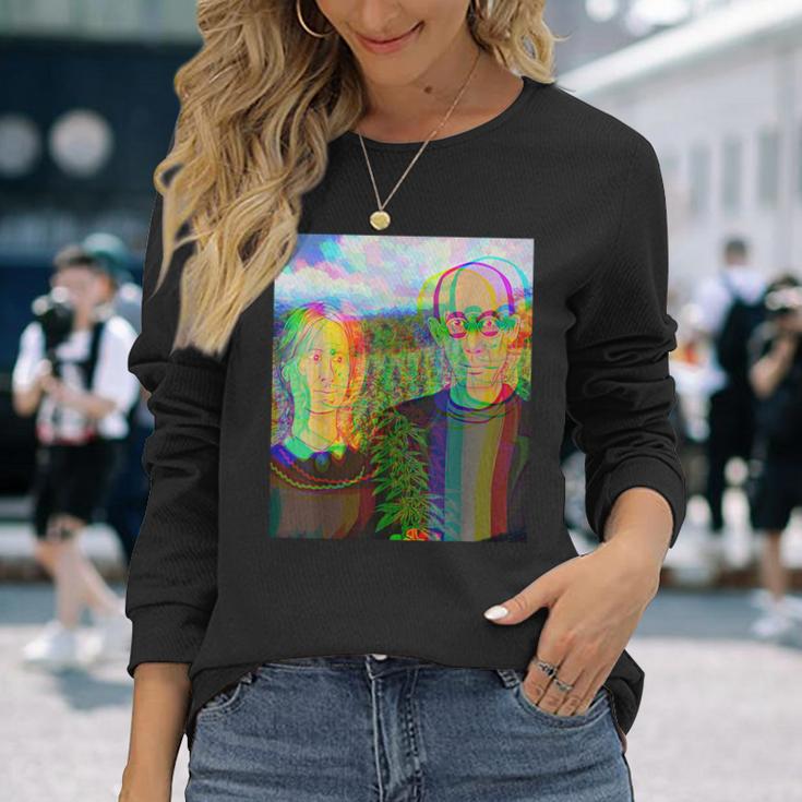 Pot Farmer 大麻 マリファナ トリッピーデザイン 420 ギフト 長袖Tシャツ 彼女への贈り物