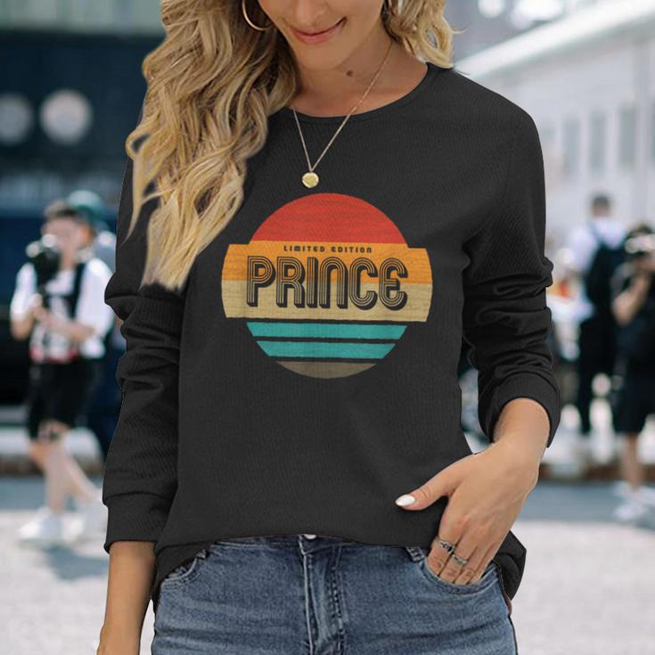Prince 名称 レトロ・ヴィンテージ・サンセット 限定版 長袖Tシャツ 彼女への贈り物