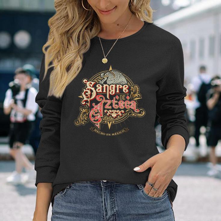 Sangre Azteca Mexican Pride Mexico Badass Mexicans Latinx 長袖Tシャツ 彼女への贈り物