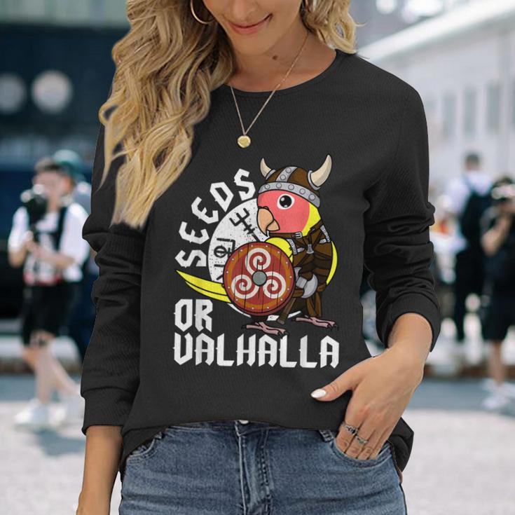 Seeds Oralhalla バイキング オウム 桃の顔 ルティーノ ラブバード 長袖Tシャツ 彼女への贈り物