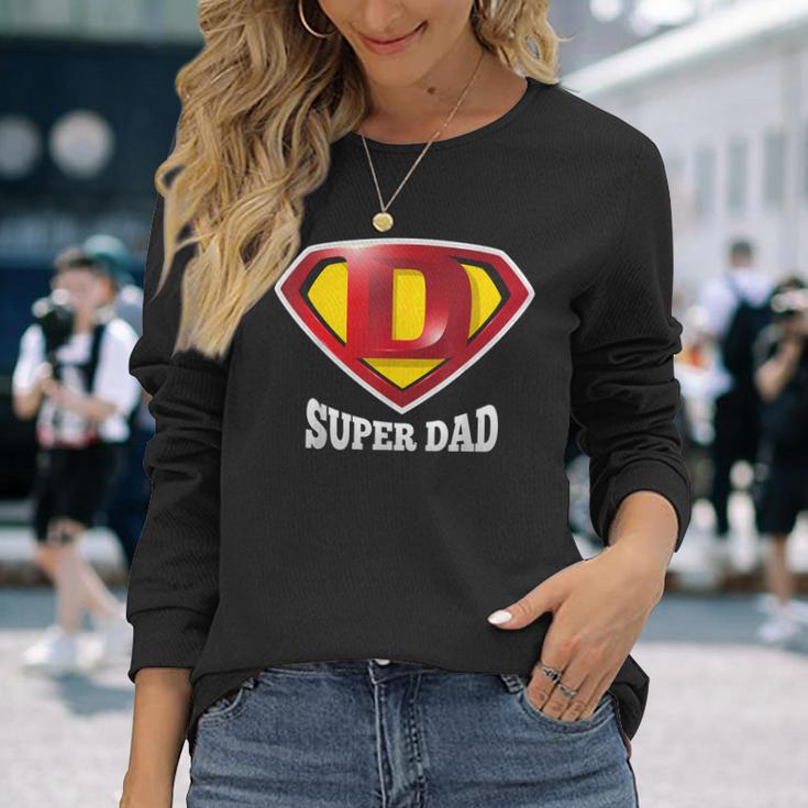 Super Dad Happy Father's Day Best Father 長袖Tシャツ 彼女への贈り物