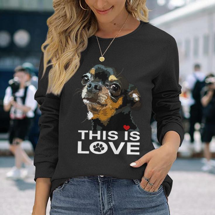 This Is Love And Tan チワワ犬 長袖tシャツ 長袖Tシャツ 彼女への贈り物