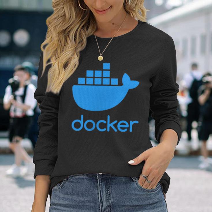 Twoided Docker ソフトウェアプログラミングと開発 長袖Tシャツ 彼女への贈り物