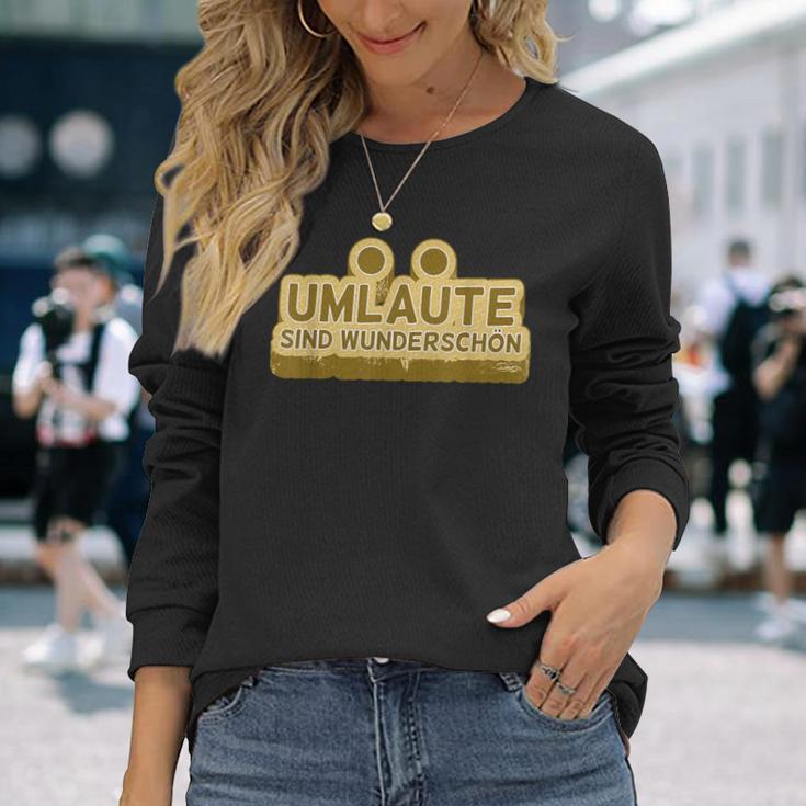 Umlautes Are Beautiful Umlautesドイツ語 長袖Tシャツ 彼女への贈り物