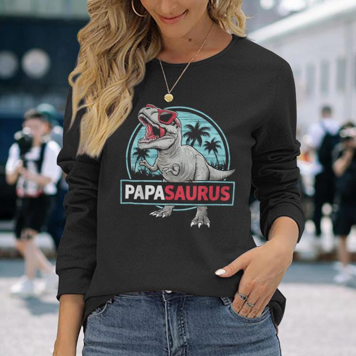 Uomo Divertente Papasaurus Cool Dinosauro Papà Maglietta a maniche lunghe Regalos para ella