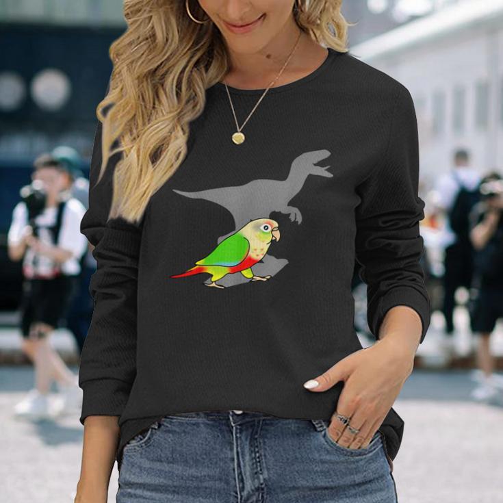 Velociraptor パイナップル コニュア 恐竜 シャドウ オウム 長袖Tシャツ 彼女への贈り物